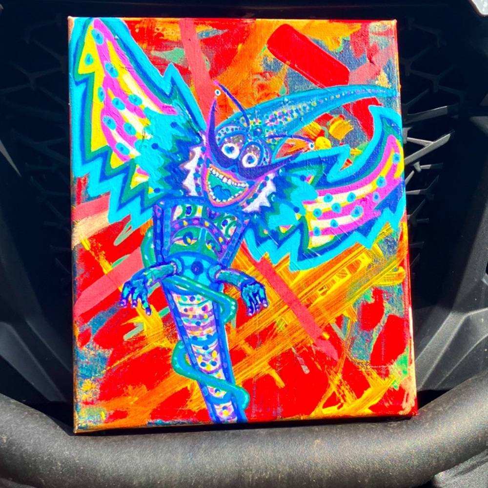 Original Abstract Acrylic painting signed by Artist. 8x10in on canvas.  ”YBE”